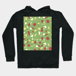 Seamless  Green and Pink Terrazzo Pattern Hoodie